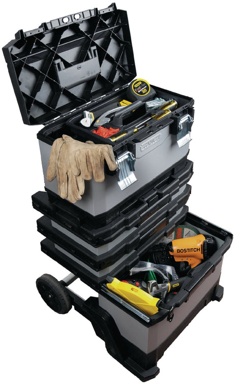 STANLEY Rollende Werkstatt B568xT389xH893mm Kunststoff und Metall mit abnehmbarer Werkzeugbox