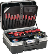 PROMAT Schalenkoffer rollbar 42 l Polypropylen, Alurahmen, 4 Werkzeugtafeln, 25 kg