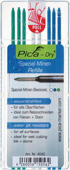 3x blau, 2x weiß, 3x grün / 8 Minen / blau, weiß, grün