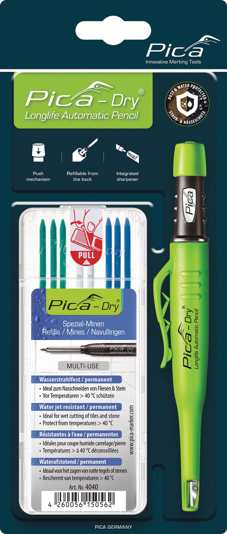 PICA Bau-/Tieflochmarker Pica-Dry sortiert inkl. Minenset 4000 871 844