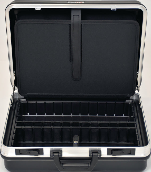 PROMAT Schalenkoffer 24,5 l ABS-Kunststoff mit Alu-Rahmen und Werkzeugtaschen