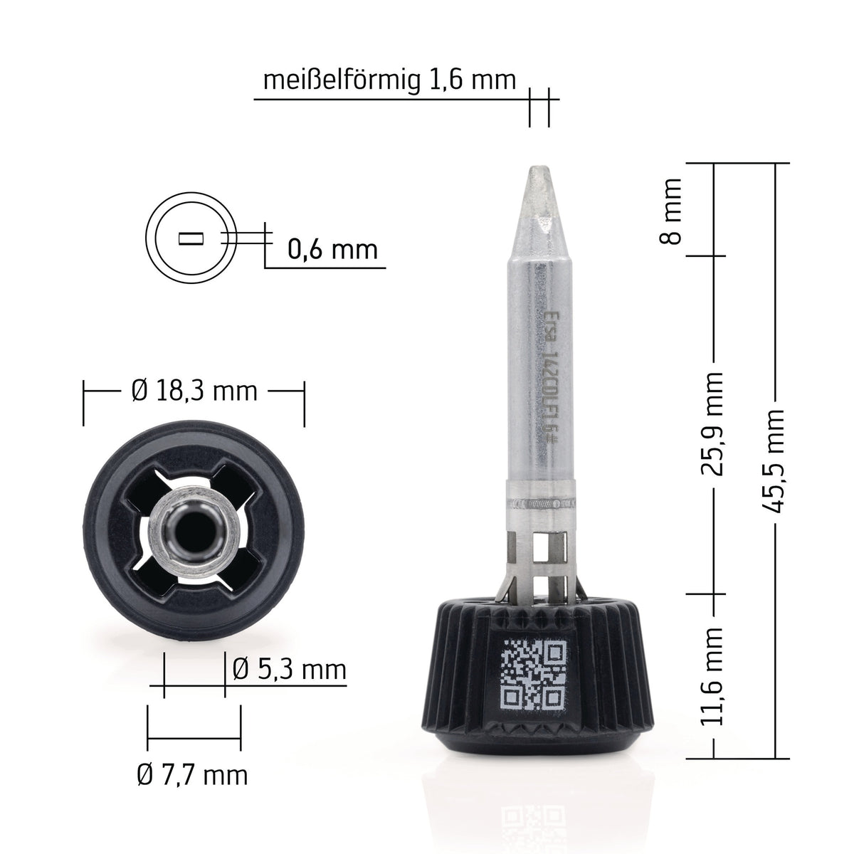 ERSA Lötspitze Bleistiftspitz B.0,4mm 0142SDLF04L/SB mit ERSADUR Beschichtung