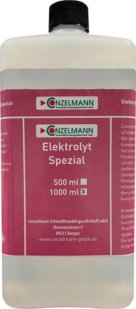 CONZELMANN Elektrolyt Spezial 1l Flasche – Reinigen, Polieren & Passivieren