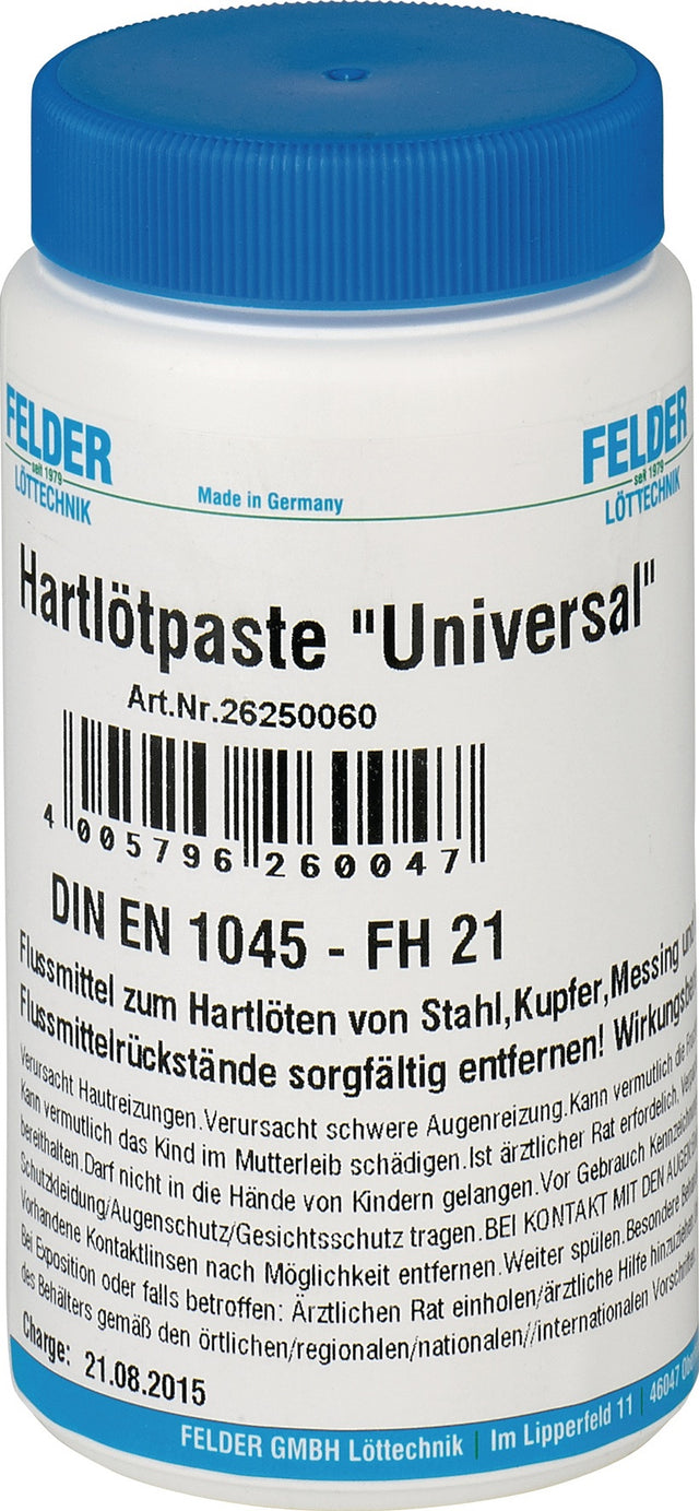 FELDER Hartlötpaste Universal 800–1100 °C 500 g Flasche – DIN EN 1045-FH 21