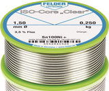 Lötdraht ISO-Core® Clear 1mm 100g Sn100Ni+ FELDER – Bleifrei, Schmelzpunkt 227°C