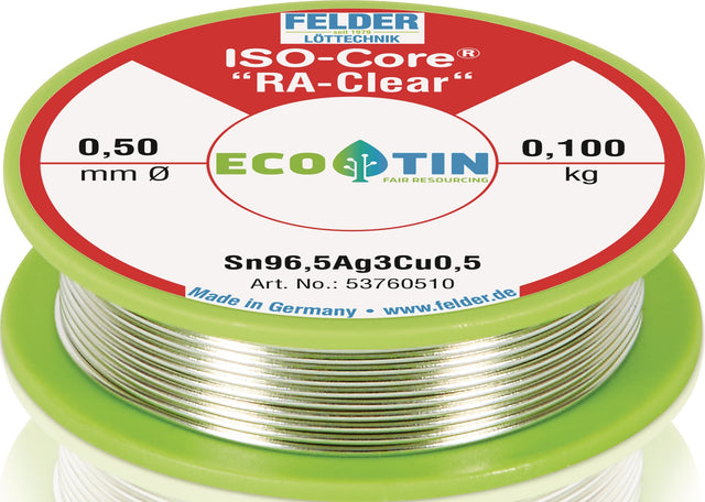 FELDER Lötdraht ISO-Core® RA-Clear 0,5 mm 100 g Sn96,5Ag3,0Cu0,5 bleifrei