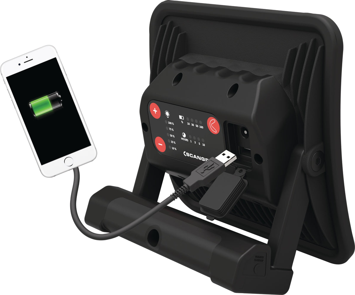 SCANGRIP LED-Baustrahler NOVA R 16 W 2000 lm Akku IP67 – Mobiles Arbeitslicht