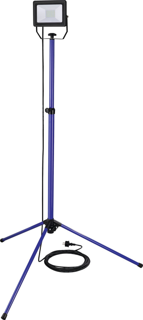 PROMAT LED-Strahler 30W 2200 lm mit Stativ, 7,5 m H07RN-F Kabel, IP65 – Höhenverstellbar 100-170 cm