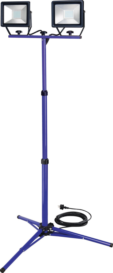 PROMAT LED-Strahler 2x50W mit Stativ, 2x3660 lm, IP65, 7,5m H07RN-F Kabel, 120° Abstrahlwinkel