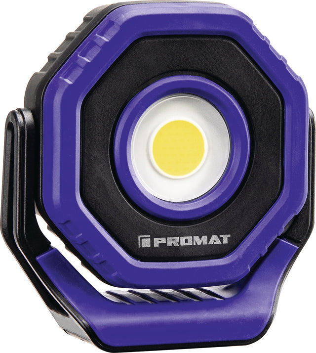 PROMAT LED-Akkuhandleuchte 7 W, 100–700 lm, 360° verstellbar, mit Magnet und USB-Kabel