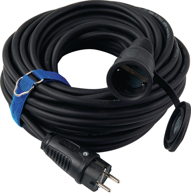 JÄGER DIREKT Schutzkontaktverlängerung 16A 250V 3x1,5mm² 20m H07RN-F schwarz IP44