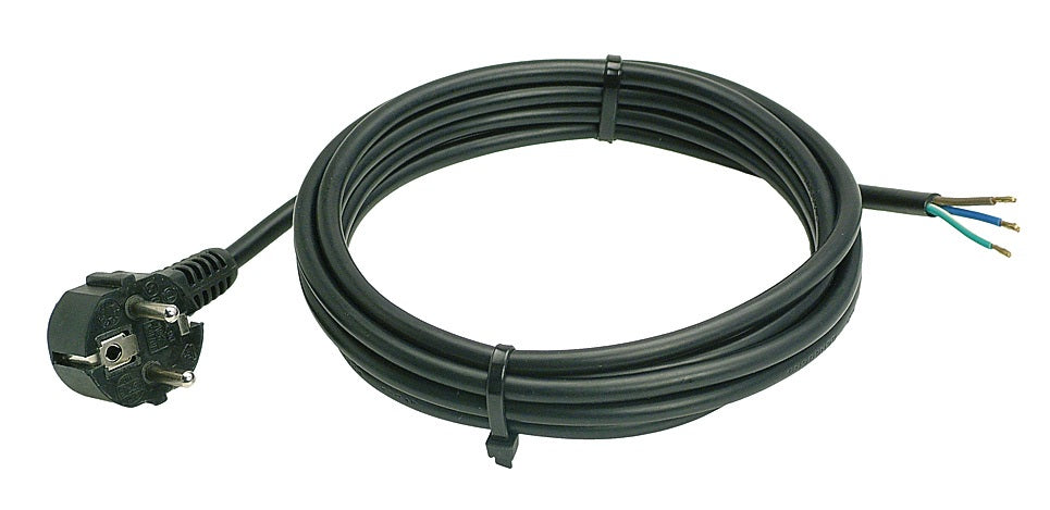 WEINGÄRTNER Anschlussleitung H05RN-F 2x1,0mm² 5m Schutzkontaktstecker schwarz