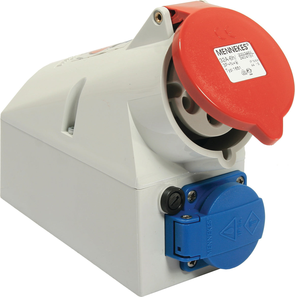 AS-Schwabe CEE-Wanddose 32 A 400 V Steckerstellung 6h IP44 – Schlagfestes Polyamid-Gehäuse