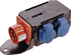 1xCEE-Stecker 400V, 16 A, 5-polig / 3xSteckdose 230V, 16 A