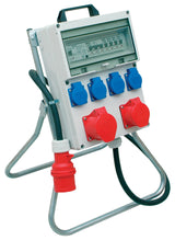 JÄGER DIREKT Kunststoffstandstromverteiler CEE-16 A, 5-polig, 2xCEE 16 A, 4x230V, IP54, abschließbar