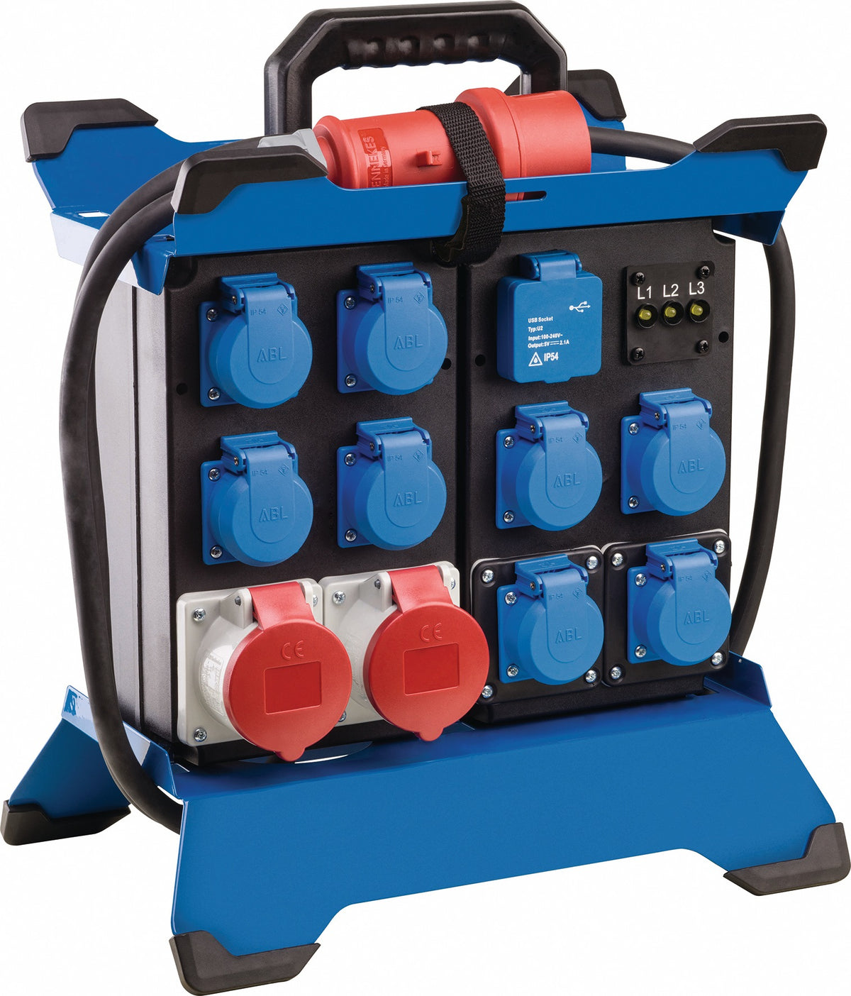 AS-SCHWABE CEE-Standstromverteiler STECKY DUO 1 mit CEE-Stecker 400V, 16 A – IP44