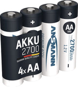 ANSMANN Akkuzelle 1,2 V 1000 mAh R03-AAA-Micro HR03, 4er Blister