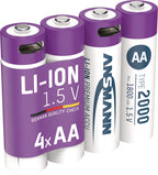 4 Mignon AA Li-Ion / 1,5 V / 1800 mAh