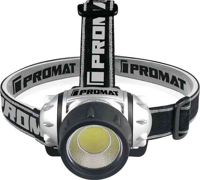 PROMAT LED-Kopfleuchte für 3x AAA Batterien – 80 lm, 3 Schaltstufen, IP20