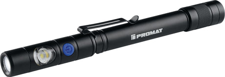 PROMAT LED-Stiftleuchte Li-ion 90 m blau/schwarz – wiederaufladbar, 2 CREE LEDs, Magnet
