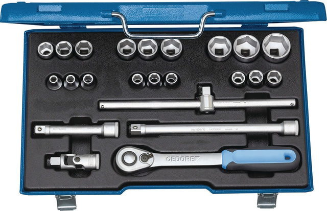 GEDORE Steckschlüsselsatz 19 EMU-20, 23-teilig, 1/2 Zoll, SW 8-32 mm, 6-Kant
