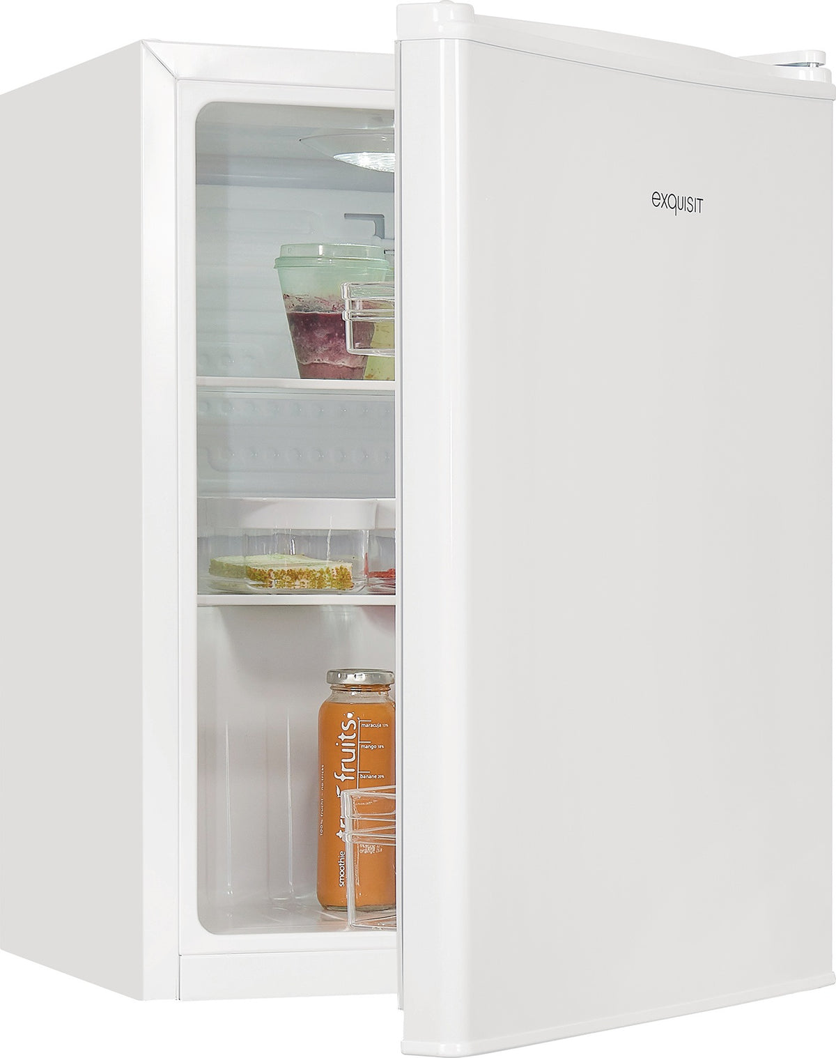 EXQUISIT Kühlschrank KB60-V-090E 52 l weiß – Mini-Kühlschrank mit 41 dB