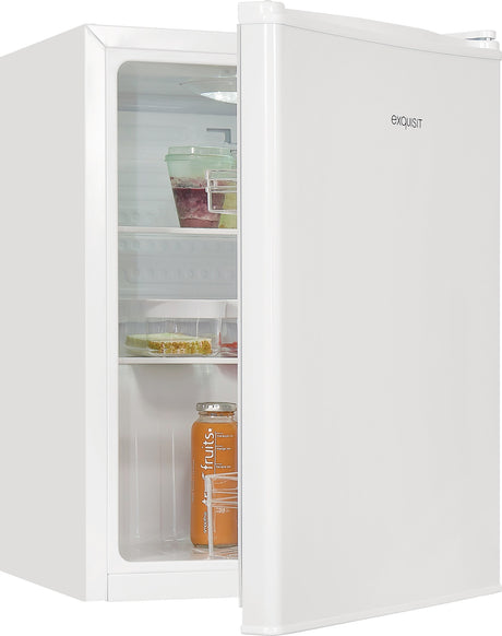 EXQUISIT Kühlschrank KB60-V-090E 52 l weiß – Mini-Kühlschrank mit 41 dB