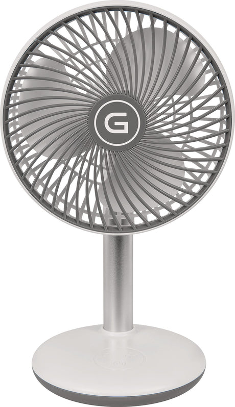 GUTFELS Akku-Tischventilator VENTI 3010 R – 4.000 mAh, 12h Laufzeit, Ø 15 cm, weiß