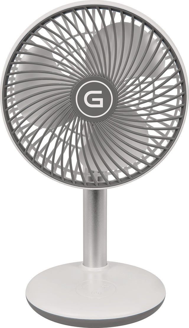 GUTFELS Akku-Tischventilator VENTI 3010 R – 4.000 mAh, 12h Laufzeit, Ø 15 cm, weiß