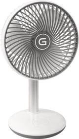 GUTFELS Akku-Tischventilator VENTI 3010 R – 4.000 mAh, 12h Laufzeit, Ø 15 cm, weiß