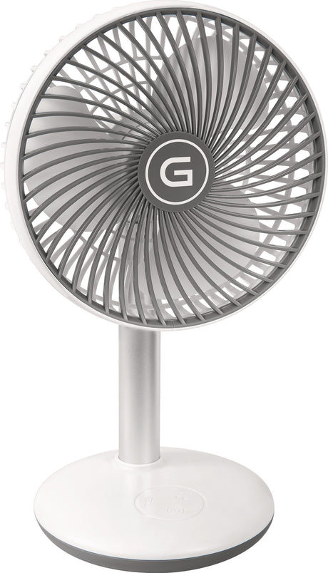 GUTFELS Akku-Tischventilator VENTI 3010 R – 4.000 mAh, 12h Laufzeit, Ø 15 cm, weiß