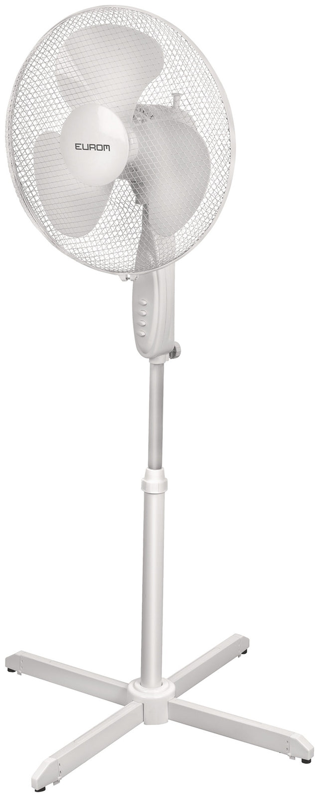 EUROM Standventilator H.1080-1280mm 45 W Weiß – höhenverstellbar mit Oszillation