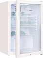 EXQUISIT Glastürkühlschrank 118 l – Standgerät mit LED-Beleuchtung, weiß