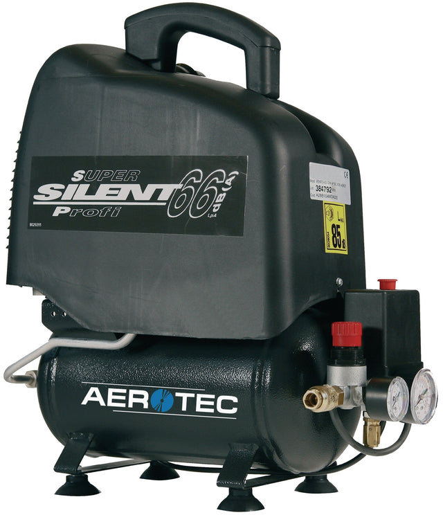 AEROTEC Vento Silent 6 Kompressor – ölfreier Kolbenkompressor, 6 l, 8 bar, 0,7 kW, 230 V, leise
