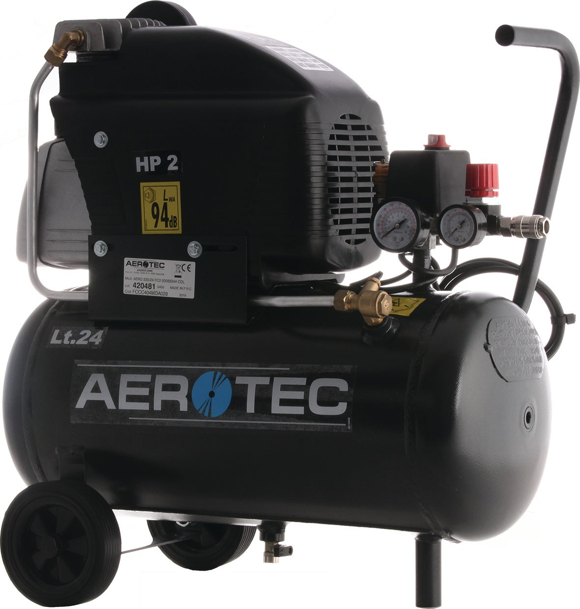 AEROTEC 220-24 Kolbenkompressor 24 l, 8 bar, 1,5 kW, 230 V – ölgeschmiert, 210 l/min