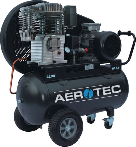 AEROTEC Kompressor 780-90 – 90 l, 10 bar, 4 kW, 400 V, fahrbarer Industrie-Kolbenkompressor