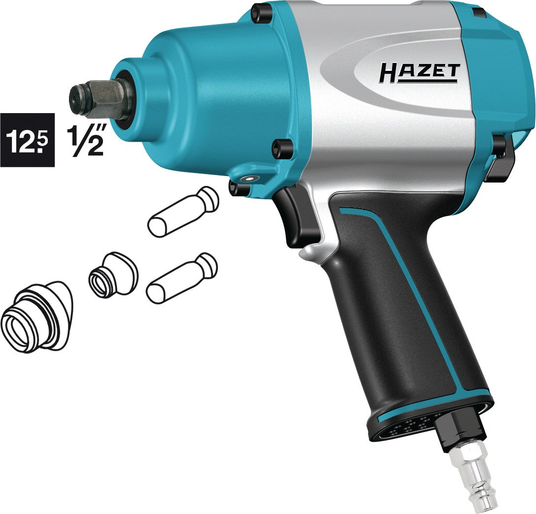 HAZET Druckluftschlagschrauber 9012SPC 12,5 mm (1/2") A4-kt. 750 Nm – vibrationsarm, kälteisolierender Griff