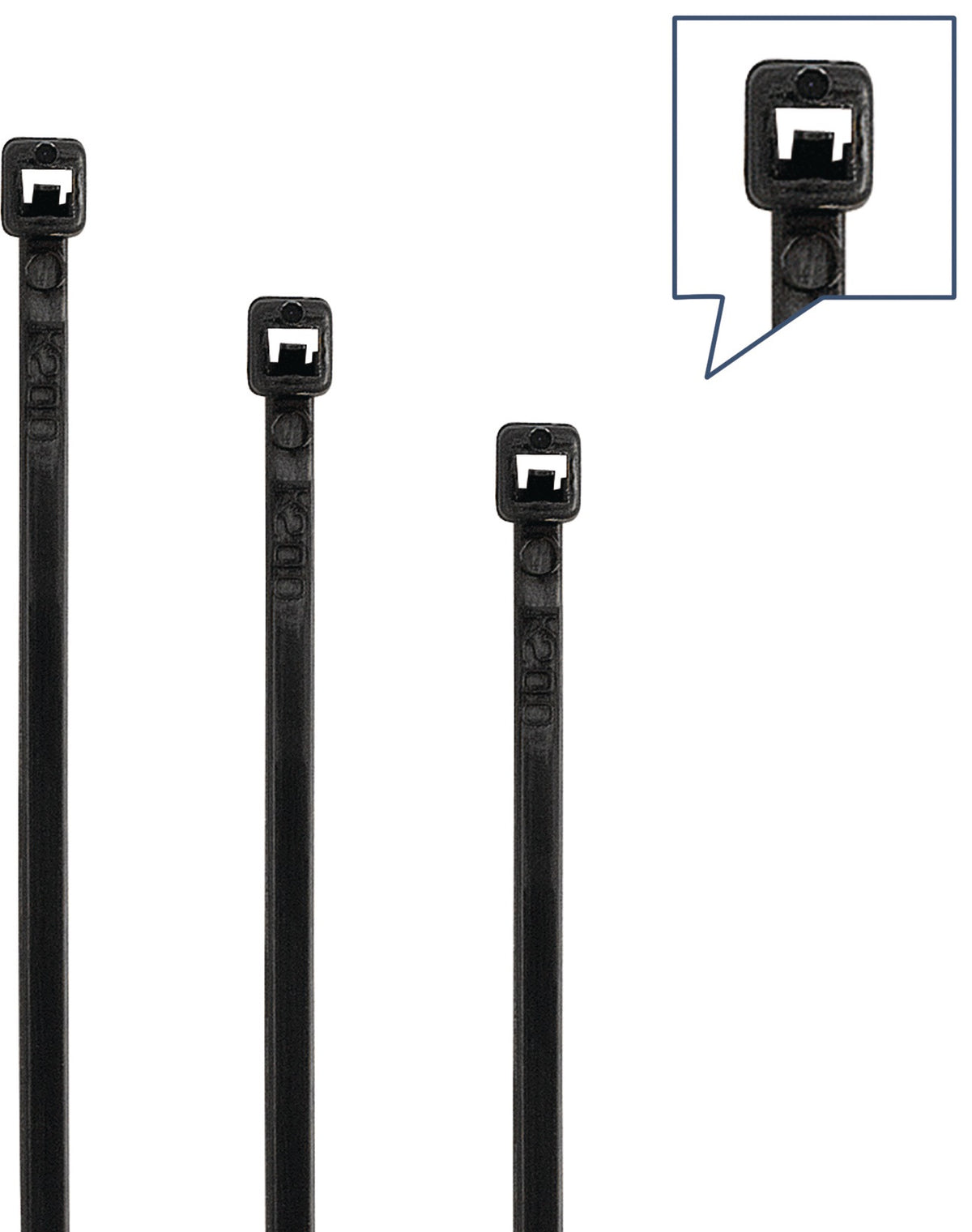 neko Kabelbinderset 350-teilig Polyamid 6.6 schwarz UV-stabil