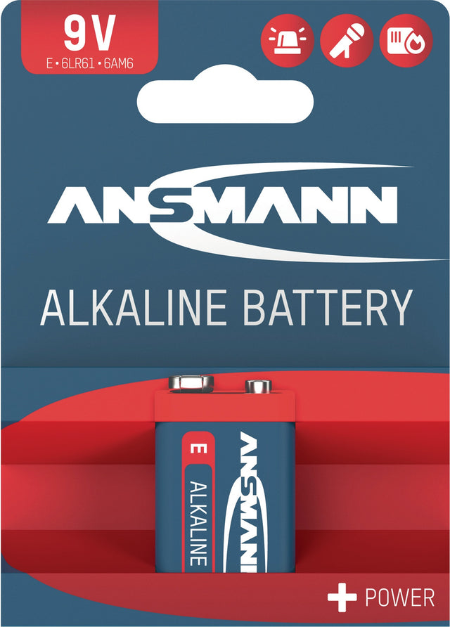 ANSMANN 9V-Block Batterie 6LP3146-E 550 mAh – Hochleistungs-Alkali-Mangan für Dauernutzung