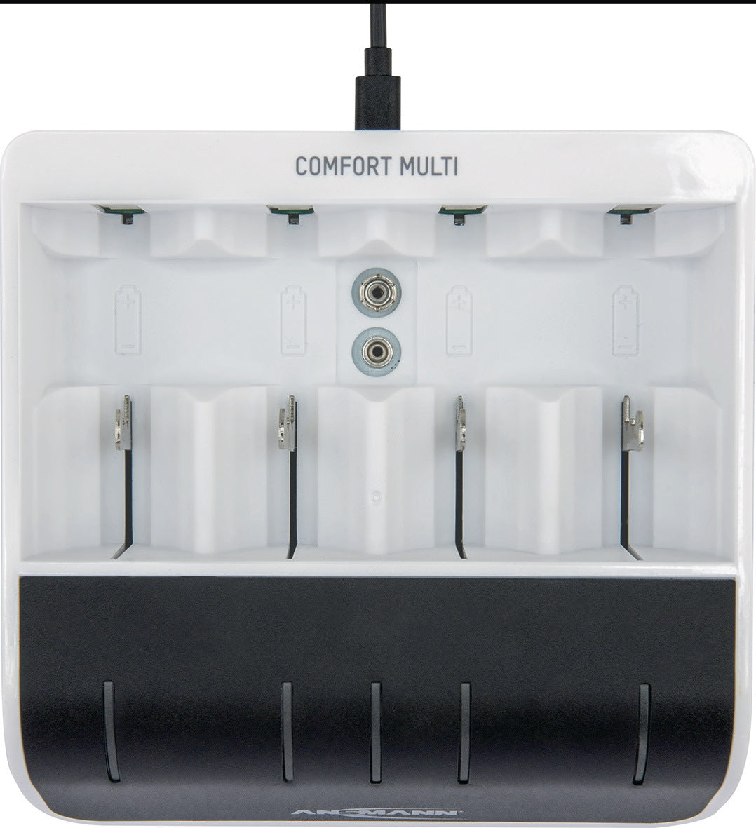 ANSMANN Akku-Ladegerät Comfort-Multi mit USB-Eingang für NiMH-Akkus AA AAA C D 9V