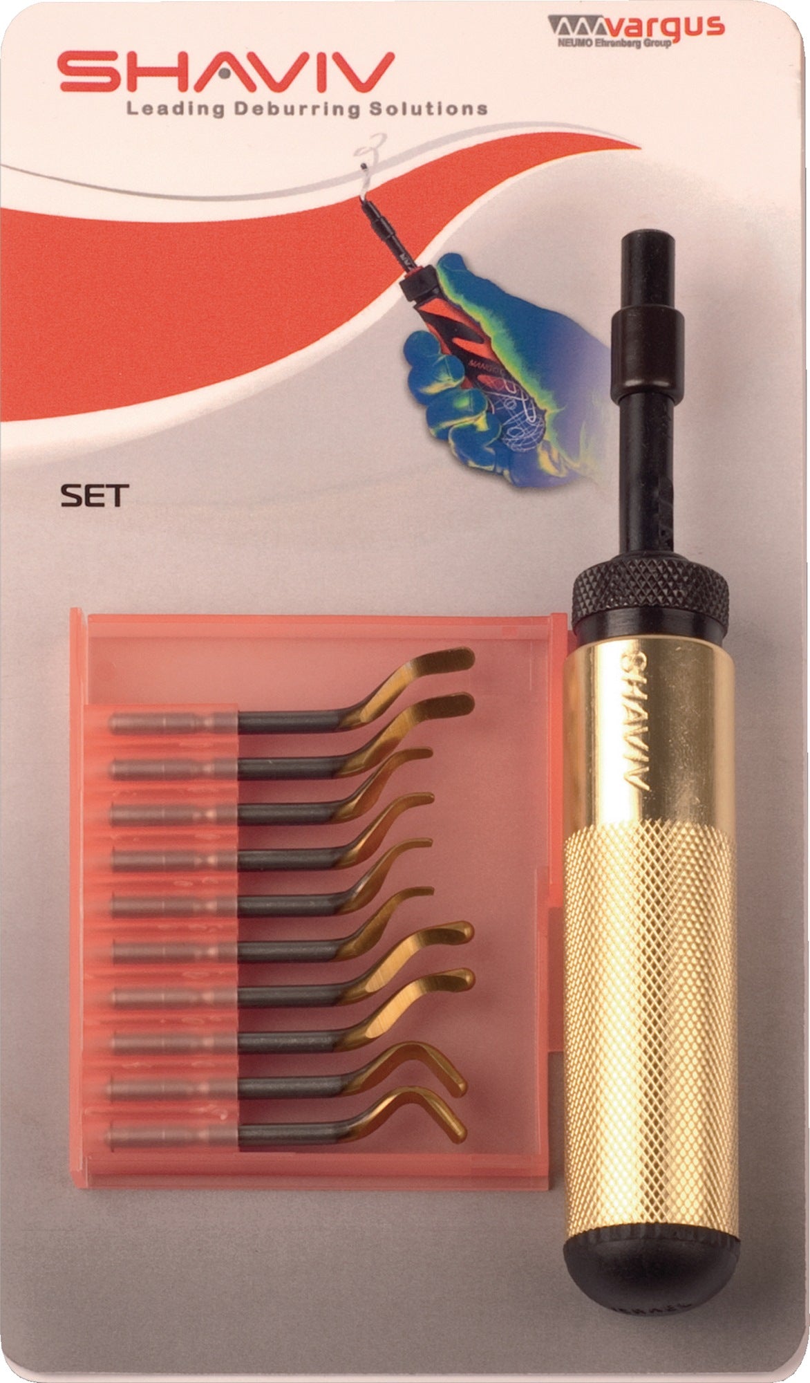 SHAVIV Entgrater-Set Golden Flex Set E 7-teilig für schwere Einsätze