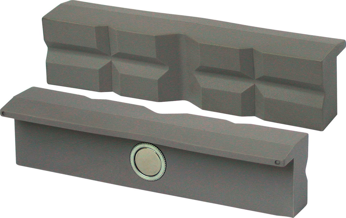BROCKHAUS Schraubstockschutzbacke 100 mm mit Riffelung – Polyurethan, Neodym-Magnet