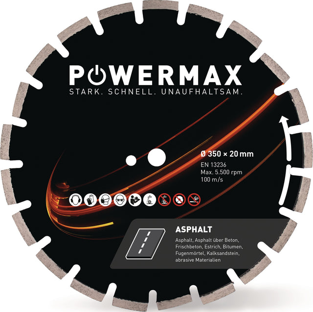 POWERMAX Diamanttrennscheibe Asphalt 300 mm, Bohrung 20 mm, Segment 12 mm – Saint-Gobain