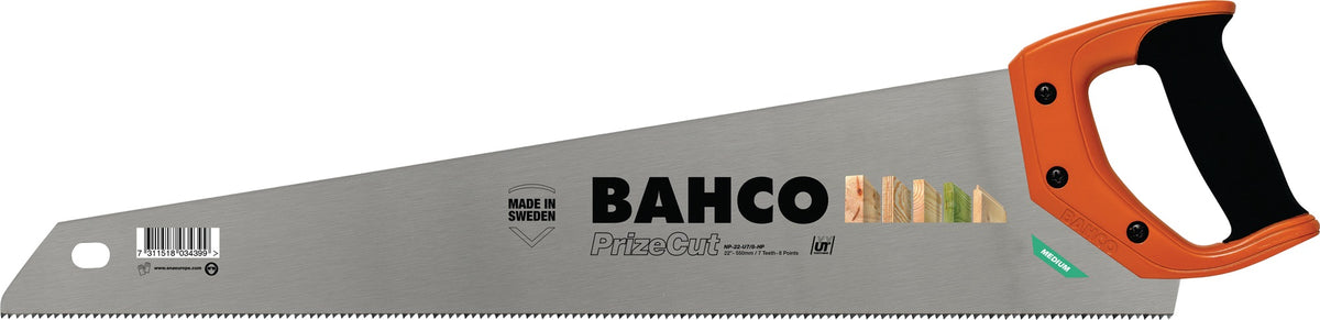 BAHCO Handsäge Prizecut mit 475 mm Blatt und universeller 7 ZpZ Zahnung