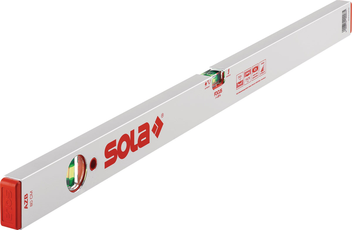 SOLA Wasserwaage AZB 20 cm Aluminium silber 0,5 mm/m – Präzisionsmessung