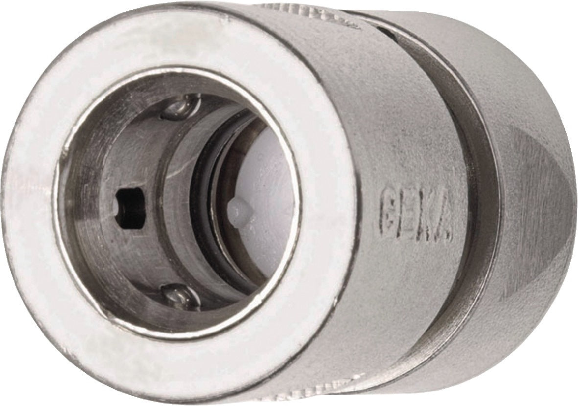 GEKA plus Schlauchstück Wasserstop 13 mm (1/2") Messing vernickelt