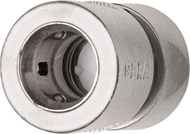 GEKA plus Schlauchstück Wasserstop 13 mm (1/2") Messing vernickelt
