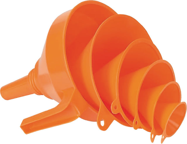 PRESSOL Trichterset 6-teilig 50–160 mm HDPE mit Edelstahlsieb