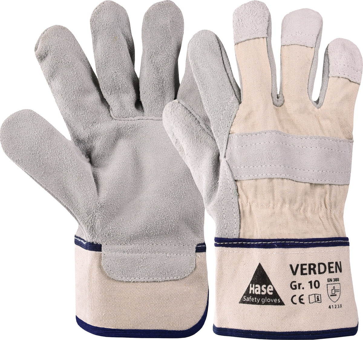 HASE Handschuhe Verden Gr. 10 Rindspaltleder EN 388 PSA II – 12 Paar