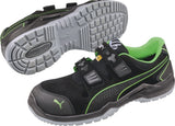 PUMA Sicherheitssandale Neodyme Green Low S1P SRC ESD – Mikrofaser/Mesh, Gr. 40, schwarz/grün